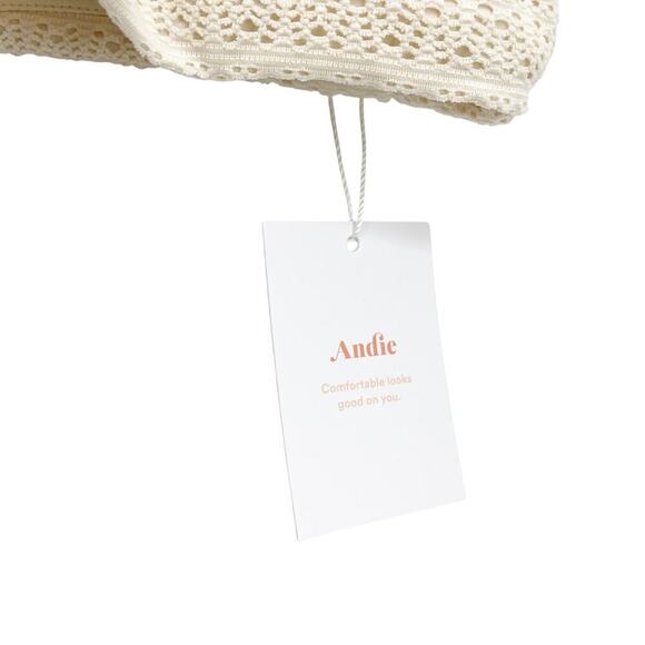 Andie Swim The Hydra Lace Ruffle Trim Bikini Top Vanilla Cream Large NWT - Picture 4 of 6